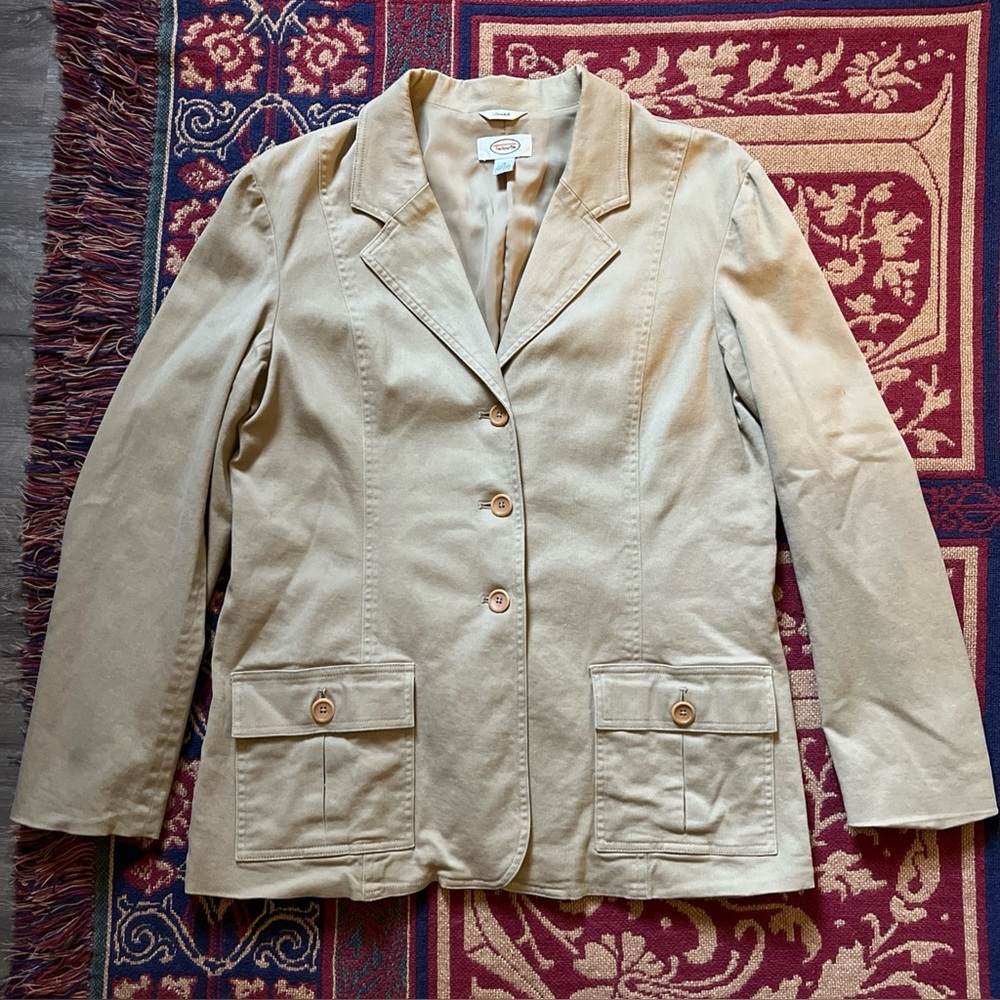 Talbots Khaki/Tan Cotton Blazer